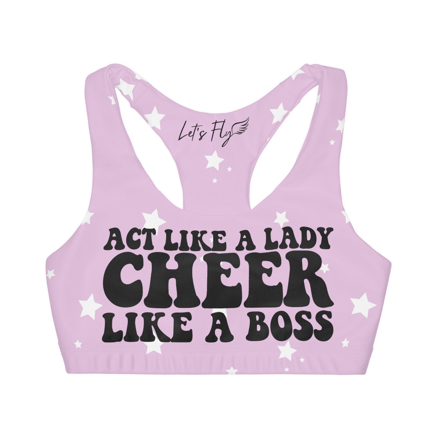 Cheer Like A Boss! Girls' Double Lined Seamless Sports Bra