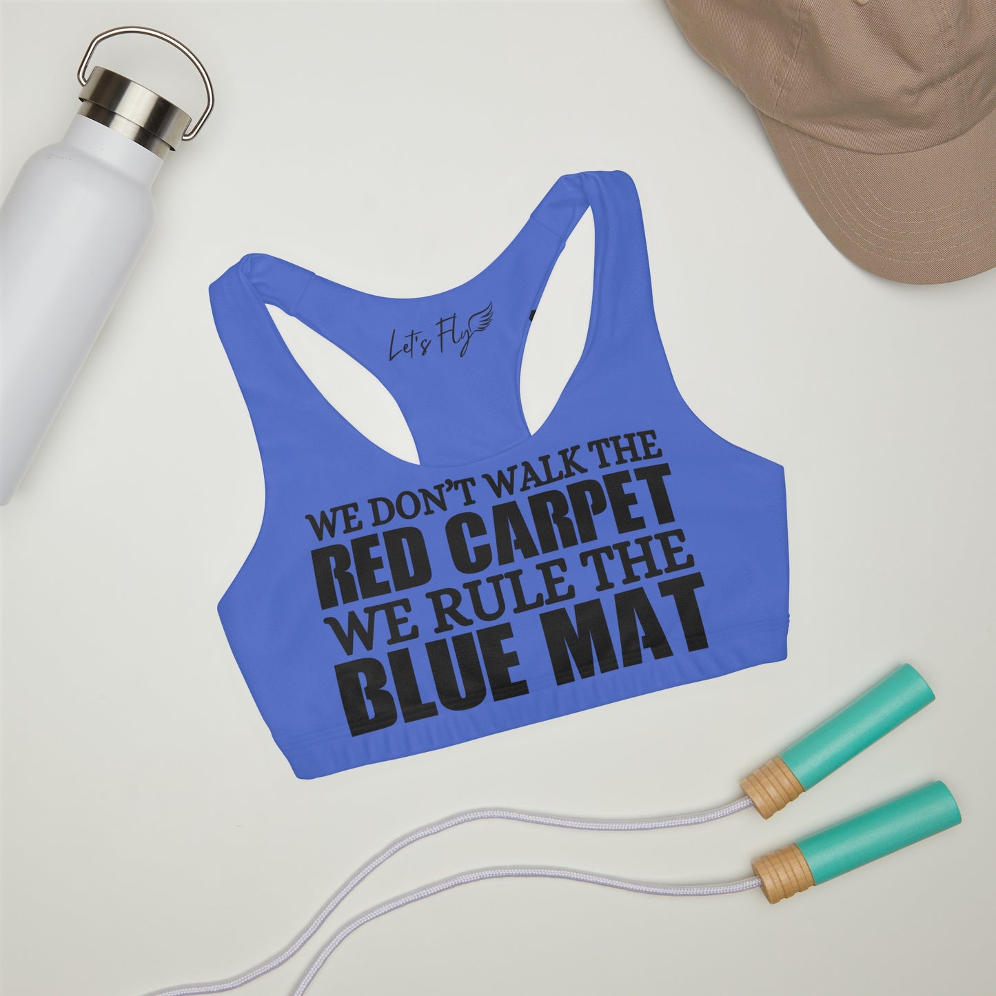 We Rule The Blue Mat! Girls' Double Lined Seamless Sports Bra