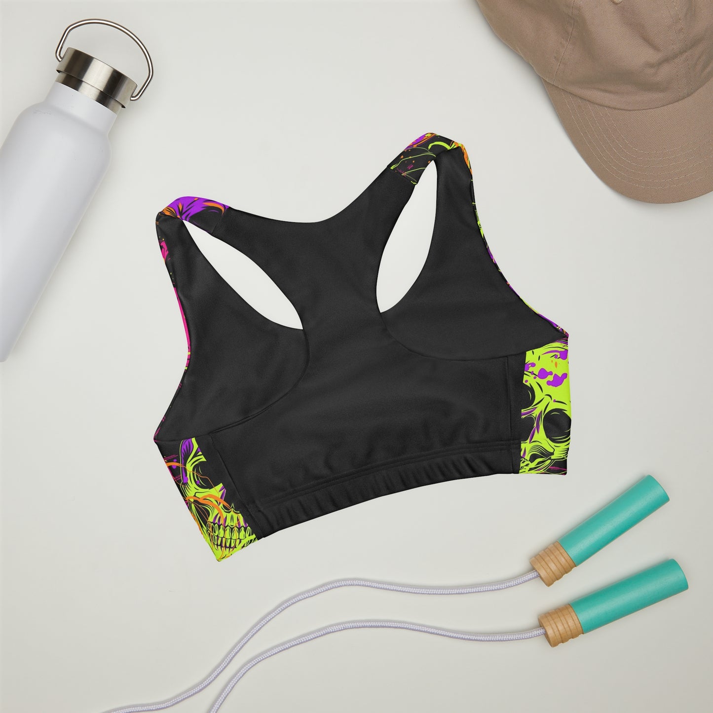 Neon Skull! Girls' Double Lined Seamless Sports Bra