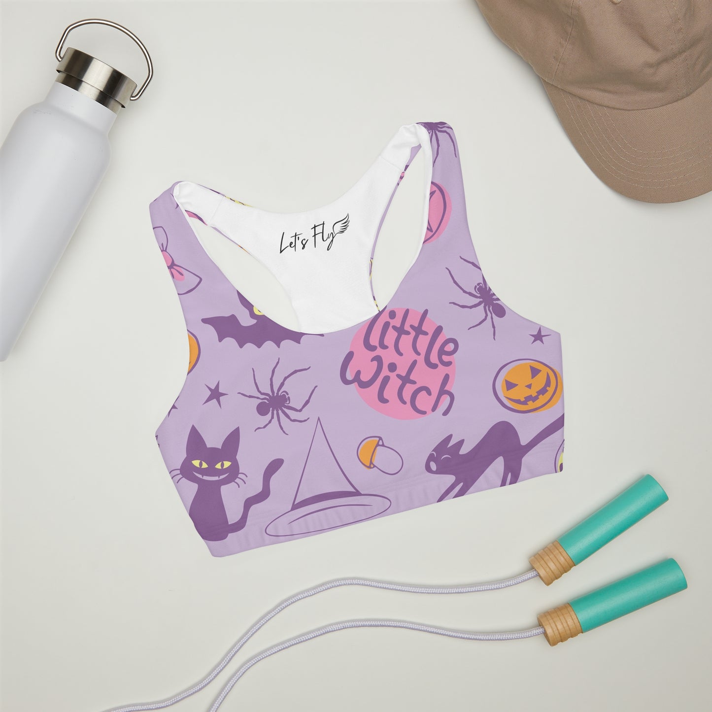 Spooky Little Witch! Girls' Double Lined Seamless Sports Bra